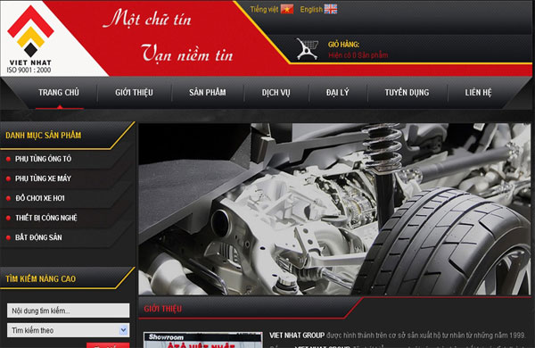 các module chính khi thiết kế website bán phụ tùng ô tô